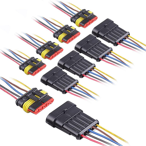 5 Pin Connector Waterproof,5Pin Way Car Electrical Connector,with Wire 16 AWG Marine for Car,Truck,Boat,Motorcycle and Other Wire Connections. (5p...