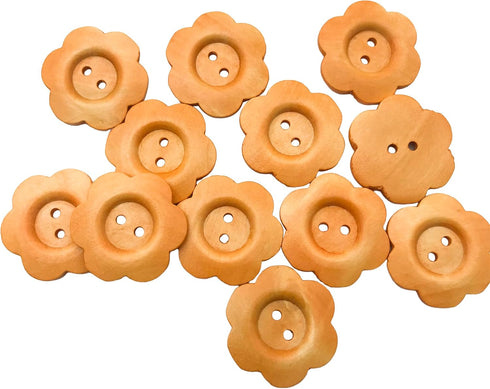 20pcs 38mm Brown Black Flower Shape 2 Hole Decorative DIY Wood Button for Handmake Scrapbooking Crafts Clothing Button PT2384...