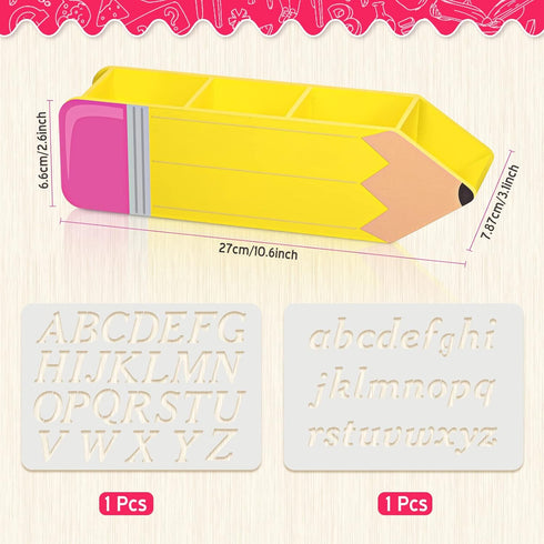 Containlol Teacher Appreciation Gifts Teacher Name DIY Pencil Holder Pencil Shape Pencil Organizer Teachers' Day Teacher Birthday Supplies for Wom...