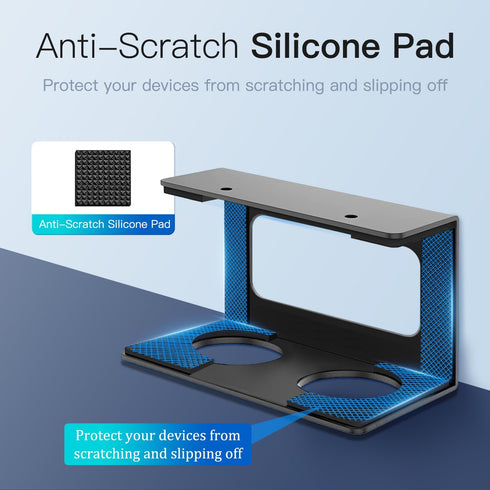 Under Desk Laptop Mount, Laptop Under Desk Mount 3 inches Tall Effective Space with Silicone Pad, Aluminum Under Desk Laptop Holder Rack for Lapto...
