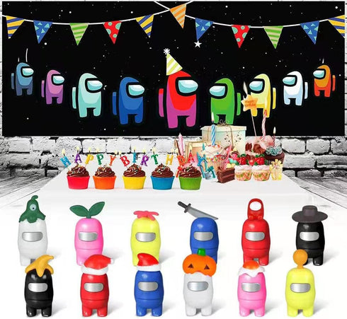 Merch Figurines Set, Collection Toys for Game Fans, Mini Character Action Figure Decorations, Astronaut Crewmate Desk Toy Gift for Children, Cake ...