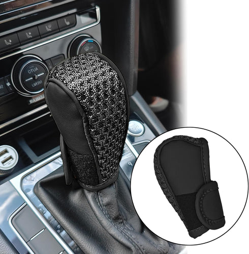 Car Gear Shifting Knob Cover, Breathable and Anti-Slip Automatic Shift Knob Handle Protective Cover, Universal Auto Interior Accessories for Cars,...