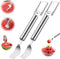 2-in-1 Stainless Steel Fruit Cutter,2024 New Upgrade Watermelon Slicer,Watermelon Cutter,Dual Head Fruit Forks Slicer Knife, Watermelon Fork Slice...