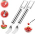 2-in-1 Stainless Steel Fruit Cutter,2024 New Upgrade Watermelon Slicer,Watermelon Cutter,Dual Head Fruit Forks Slicer Knife, Watermelon Fork Slice...