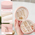 Travel Jewelry Case, Small Round Travel Jewellery Organiser for Women, Waterproof Portable Travel Jewelry Box (Blue)......