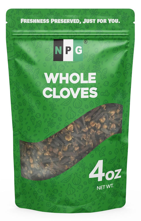 NPG Premium Whole Cloves Buds 4 Ounces, Strong Aroma and Flavor Cloves for Tea, Potpourri, Baking, Pomander balls, Meats, and Pumpkin Spices, Glut...
