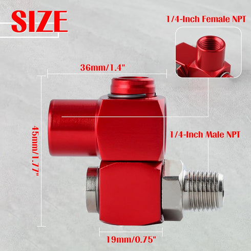 2 Pack Swivel Air Fittings 1/4" NPT 360 Degree Swivel Air Hose Connector Air Hose Fittings, 1/4" NPT Male and Female Threads Industrial Air Fittin...