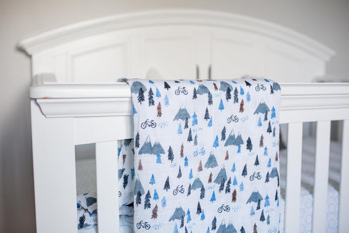 lulujo Baby 100% Cotton Muslin Swaddle Blanket, 47 x 47-Inches, Mountain Top...