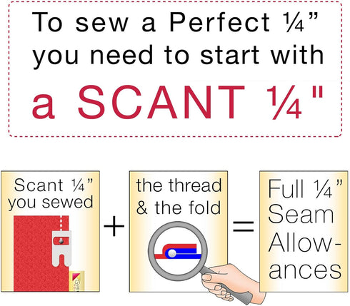 Guidelines4Quilting Super Easy Seam Guide Setter with 6 Reusable Adhesive Seam Guides - Easily Set a Scant 1/4-Inch Guide to Achieve Accuracy and ...