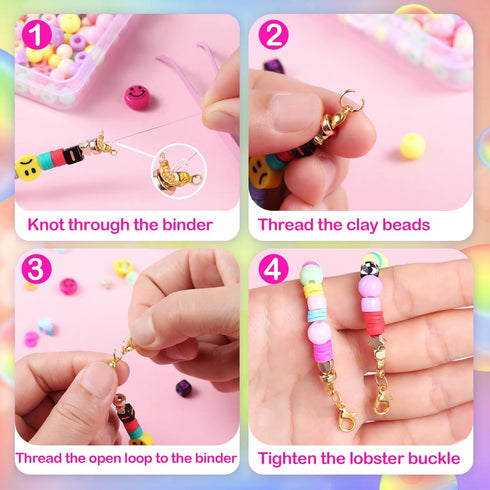 Goody King 3600+pcs Clay Beads Bracelet Making Kit for Beginner Heishi Beads Letter Beads 30 Color+ with Charms Kit for Jewelry Making Clay Beads ...