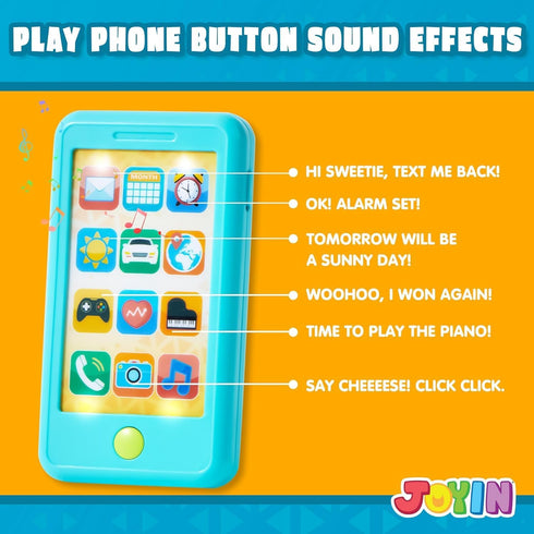 Pretend Toddler Play Phone, Learning Toy Phone Set,Keyfob Key Toy and Credit Cards Set, Kids Cellphone Toys, Girls Boys Birthday Gifts for 1 2 3 Y...