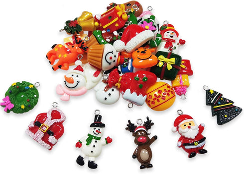 30pcs Mini Christmas Ornaments for Mini Tree Decorations Small Christmas Ornaments Resin Miniatures for Craft Christmas Decor...