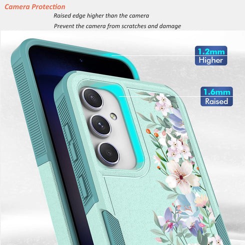 for Samsung Galaxy S23 FE 5G Case with Screen Protector + Camera Lens Protector: Cute Flower Floral Design for Girls Women Slim TPU Bumper Silicon...