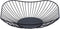 Short Curved-Edge Modern Creative Stylish Single Tier Dish,Metal Iron Wire Fruit Vegetables Bread Decorative Stand Serving Bowls Basket Holder (Bl...