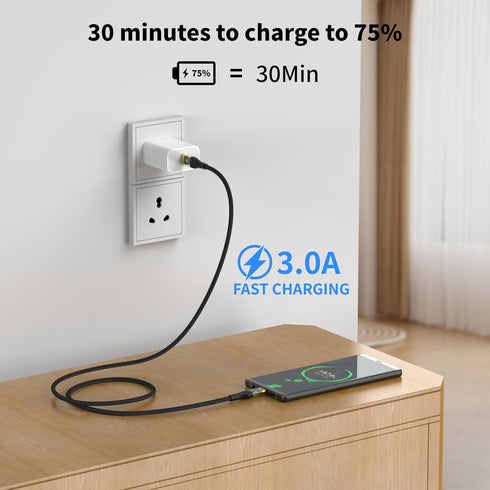 2Pack 100W USB C to USB C Fast Charging Cable, Type C 3.3Ft Type C Cable Compatible with iPhone 15/15 Plus/15 Pro Max, Samsung S24/S24+/S24 Ultra/...