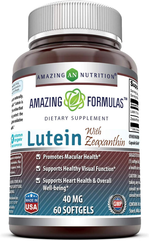 Amazing Formulas Lutein 40 mg with Zeaxanthin 1600 mcg | Softgels Supplement | Non-GMO | Gluten Free | Made in USA (40 mg, 60, Count)...