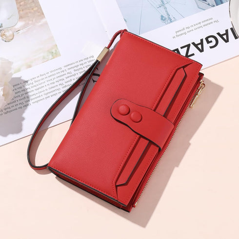 SENDFN Large Womens Wallet Genuine Leather RFID Blocking Multi Card Organizer Wristlet...