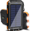 Solar Charger, 20000mAh Portable Outdoor Waterproof Solar Power Bank, Camping External Backup Battery Pack Dual 5V USB Ports Output, 2 Led Light F...