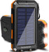 Solar Charger, 20000mAh Portable Outdoor Waterproof Solar Power Bank, Camping External Backup Battery Pack Dual 5V USB Ports Output, 2 Led Light F...