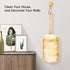 Lambswool Duster,with Solid Wooden Handle,Leather Hang Strap,Flexible Head, Comfortable Grips 19.6 inchs Long Natural Feathers Duster for Cleaning...