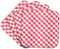 3dRose Red and white Gingham pattern diagonal checkered checks rustic retro country cottage dining kitchen - Soft Coasters, set of 4...