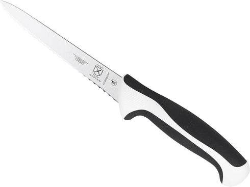 Mercer Culinary M23406WBH Millennia White Handle, 6-Inch Wavy Edge, Utility Knife...