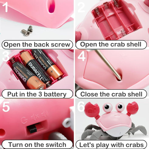 Pbooo Crawling Crab Baby Toy - an Interactive Walking, Dancing Crab Musical Toy for Babies - Ideal for Tummy Time, Neck Muscle Development, and Cr...