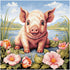 51buyoutgo Pig 11ct Cross Stitch Kits, 11 CT Funny Pre Printed Counted Stamped Cross Stitch Embroidery Needlepoint Needlework Patterns Kits for Be...