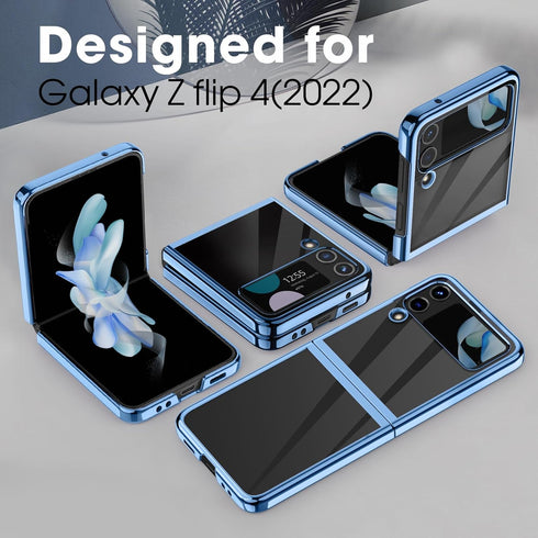 MATEPROX Compatible with Samsung Galaxy Z Flip 3 Case, Slim Thin Lightweight Protective Phone Case with Clear Back with Electroplated Frame for Sa...
