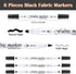 Tinlade 6 Pcs Fabric Markers for Clothes Fabric Paint Markers Permanent Dual Fabric Paint Pens Kit No Bleed DIY Fabric Pens Double Ended Art Marke...