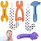 Fu Store 4 Pack Soft Silicone Teething Toys for Toddlers Infant Hammer Spanner Wrench Pliers Tools Shape Baby Teethers Relief Soothe Babies Gums S...