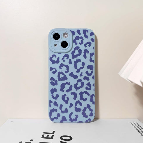 Compatible for iPhone 13 Case Cute Cool Leopard Print Design for Girls Women Soft TPU Shockproof Protective Girly for iPhone 13-Blue...