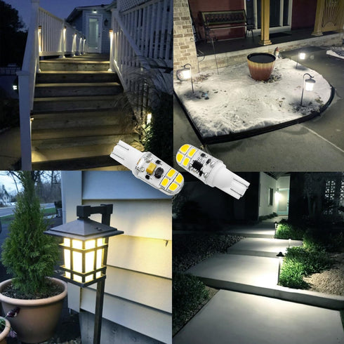 KAKEMONO T5 T10 Wedge Base 2W LED Bulb for 12V 24volt Landscape Path Light, 921 922 912 194 168 T10 wedge RV Camper Trailer Motorhome Marine Boat ...