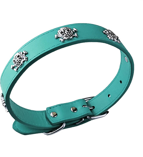 New Skull Dog Collar Skeleton Cat Collar Skull Design Pet Collar for Dogs and Cat Blue Small Fits for Neck Girth from 10" to 13"...