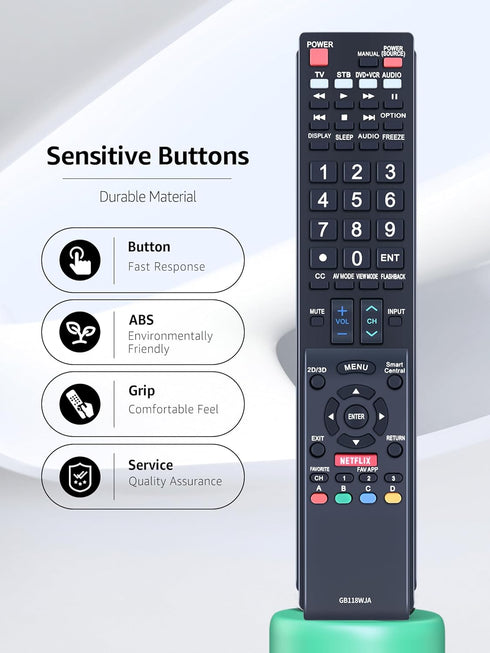 GB118WJSA Replacement TV Remote Control for Sharp Television Fit for Sharp AQUOS TV GB004WJSA GB005WJSA GA890WJSA GB105WJSA GA935WJSAE...