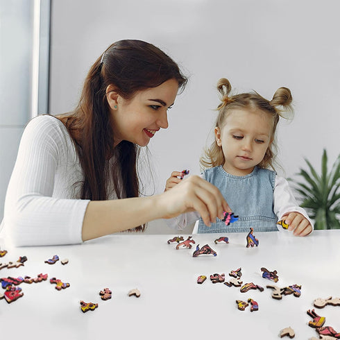 Wooden Puzzles for Adults, 200 Pieces Uniquely Irregular Animal Shaped Wooden Jigsaw Puzzles, Creative Gift for Teenagers and Adults, 7.9x11.8 Inc...