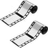 Gejoy 2 Rolls Filmstrip Tape Movie Party Decorations Filmstrip Poly Streamers Movie Reel Decor White and Black Material Film Border Roll for Cinem...