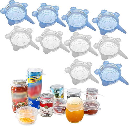 Adpartner Silicone Can Lids (10 Pack, All 2.6'' Diameter), Reusable Silicone Stretch Lids for Pet Food Cans, BPA-free Seal Can Covers for Yogurt J...
