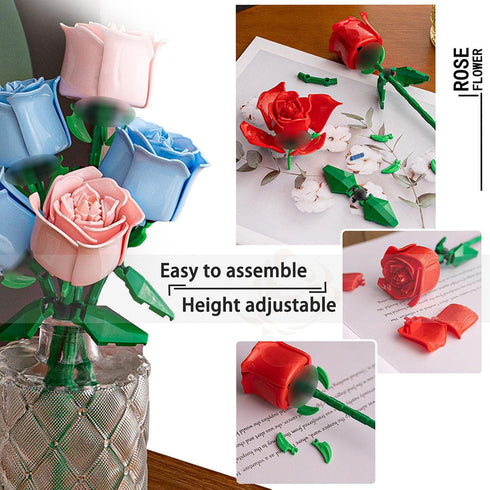 Rose Flower Bouquet Building Set 305 Pcs Flower Building Set, Unique Gift for Her or Him for Anniversaries, Mothers Day Thanksgiving Birthday Gift...