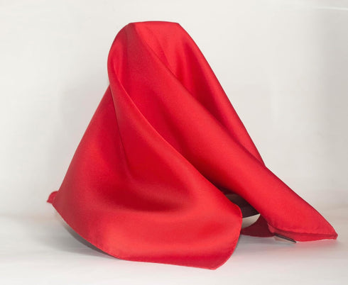 Fine Red 100% Silk Pocket Square for Men Full-Sized 17"x17"...