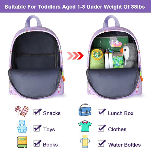 Accmor Toddler Harness Backpack Leash, Mini Unicorn Backpacks with Anti Lost Wrist Link, Cute Child Backpack Walking Leashes Keep Kids Close Rope ...