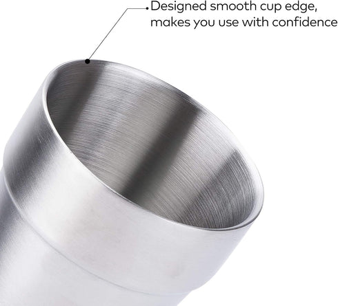 Beasea Stainless Steel Cups 8 oz, Metal Drinking Cups Set of 4, Stackable Stainless Steel Cups Double Wall Small Cup Insulated Drinking Cups Glass...