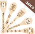 5Pcs Grandma Wooden Spoons Utensils Set, Cooking Utensils Non-Stick Carve Spoons Burned Bamboo Cookware Kitchen Gadget Kit Grandma Birthday Grandp...