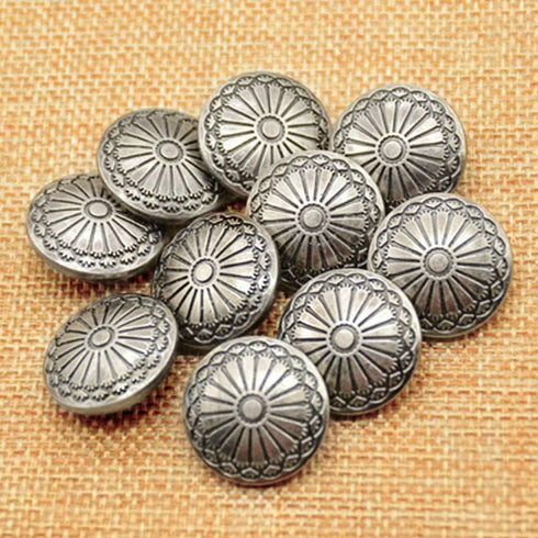 10Pcs 23mm Flower Metal Silver Shank Sewing Buttons DIY Sewing Jacket Coat...