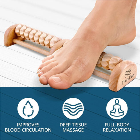 TheraFlow Small Dual Foot Massager for Plantar Fasciitis Relief - Foot Massager for Neuropathy, Foot Roller for Foot Pain Relief | Feet Massager f...