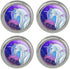 Majestic Unicorn Pink Purple Blue Metal Craft Sewing Novelty Buttons - Set of 4...