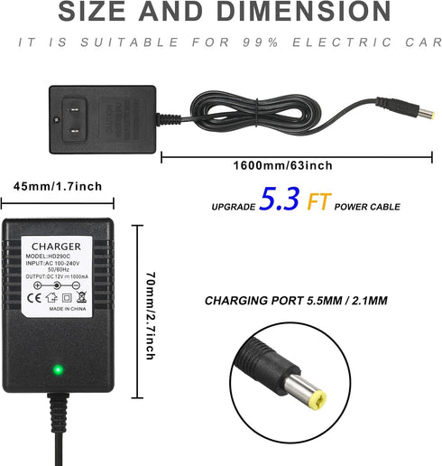 6V/12V Charger for Kidzone Bumper Car?6V for Flybar Bumper Car Charger,12V/6V Battery Charger for Kid Ride On Toy,12V Bumper Car Charger/6V Ride o...