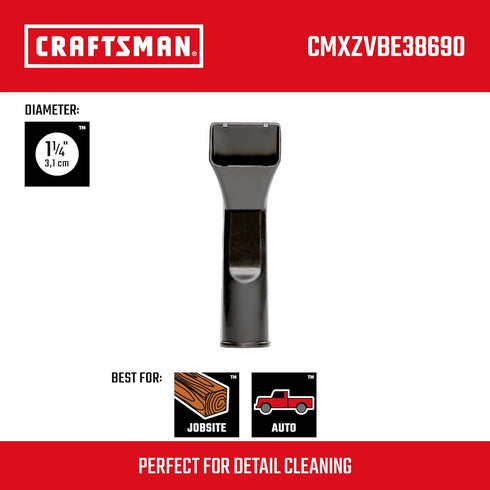 CRAFTSMAN CMXZVBE38690 1-1/4 in. Car Nozzle Wet/Dry Vac Attachment for Shop Vacuums...