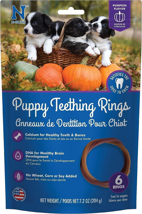 N-Bone Puppy Teething Ring Pumpkin Flavor 7.2 Oz/(6 Count)...