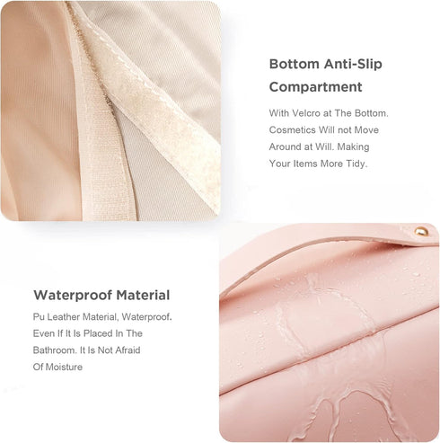 HBselect Travel Makeup Bag, Large Capacity Cosmetic Bags for Women,Waterproof Portable Pouch Open Flat Toiletry Bag Make up Organizer with Divider...